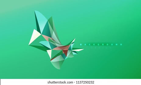 Abstract background - geometric origami style shape composition, triangular low poly design concept. Colorful trendy minimalistic vector illustration