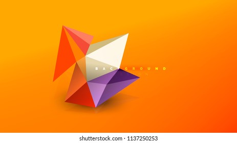 Abstract background - geometric origami style shape composition, triangular low poly design concept. Colorful trendy minimalistic vector illustration