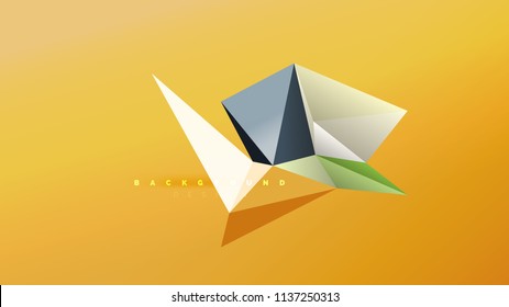 Abstrakter Hintergrund - geometrische Origami-Formzusammensetzung, dreieckiges Low-Poly-Design-Konzept. Farbige, minimalistische Vektorgrafik