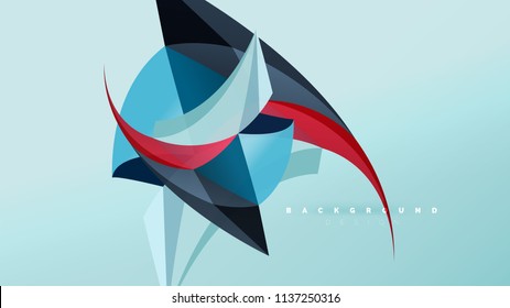 Fondo abstracto - composición de forma de estilo de origami geométrico, concepto de diseño triangular de polos bajos. Ilustración vectorial minimalista de moda colorida