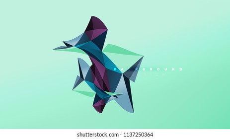 Abstract background - geometric origami style shape composition, triangular low poly design concept. Colorful trendy minimalistic vector illustration