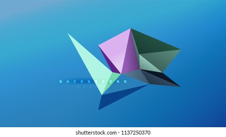 Fondo abstracto - composición de forma de estilo de origami geométrico, concepto de diseño triangular de polos bajos. Ilustración vectorial minimalista de moda colorida
