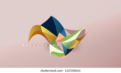 Abstract background - geometric origami style shape composition, triangular low poly design concept. Colorful trendy minimalistic vector illustration