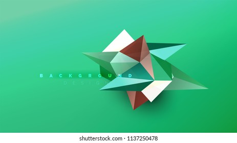 Abstract background - geometric origami style shape composition, triangular low poly design concept. Colorful trendy minimalistic vector illustration