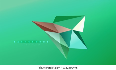 Abstract background - geometric origami style shape composition, triangular low poly design concept. Colorful trendy minimalistic vector illustration