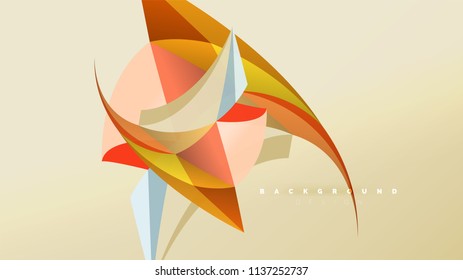Fondo abstracto - composición de forma de estilo de origami geométrico, concepto de diseño triangular de polos bajos. Ilustración vectorial minimalista de moda colorida