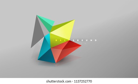 Abstrakter Hintergrund - geometrische Origami-Formzusammensetzung, dreieckiges Low-Poly-Design-Konzept. Farbige, minimalistische Vektorgrafik