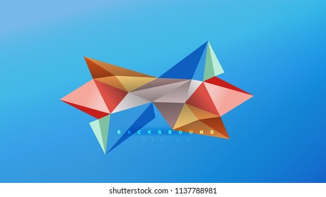 Fondo abstracto - composición de forma de estilo de origami geométrico, concepto de diseño triangular de polos bajos. Ilustración vectorial minimalista de moda colorida