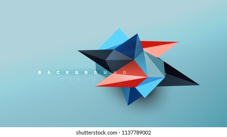 Abstrakter Hintergrund - geometrische Origami-Formzusammensetzung, dreieckiges Low-Poly-Design-Konzept. Farbige, minimalistische Vektorgrafik