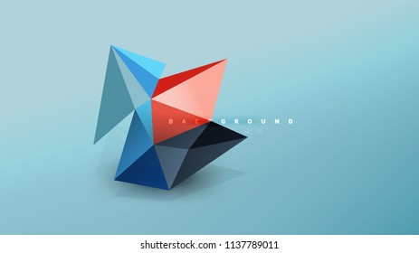 Abstract background - geometric origami style shape composition, triangular low poly design concept. Colorful trendy minimalistic vector illustration