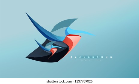 Abstract background - geometric origami style shape composition, triangular low poly design concept. Colorful trendy minimalistic vector illustration
