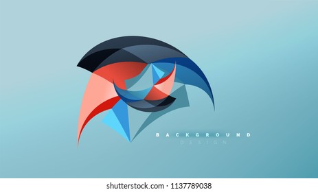 Abstract background - geometric origami style shape composition, triangular low poly design concept. Colorful trendy minimalistic vector illustration