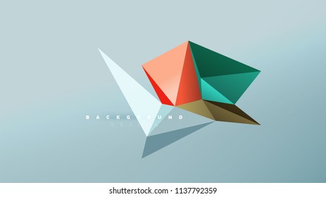 Abstract background - geometric origami style shape composition, triangular low poly design concept. Colorful trendy minimalistic vector illustration