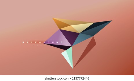 Abstract background - geometric origami style shape composition, triangular low poly design concept. Colorful trendy minimalistic vector illustration