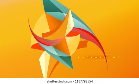 Abstrakter Hintergrund - geometrische Origami-Formzusammensetzung, dreieckiges Low-Poly-Design-Konzept. Farbige, minimalistische Vektorgrafik