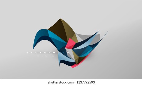 Abstract background - geometric origami style shape composition, triangular low poly design concept. Colorful trendy minimalistic vector illustration