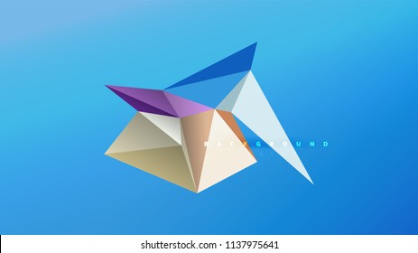 Abstract background - geometric origami style shape composition, triangular low poly design concept. Colorful trendy minimalistic vector illustration