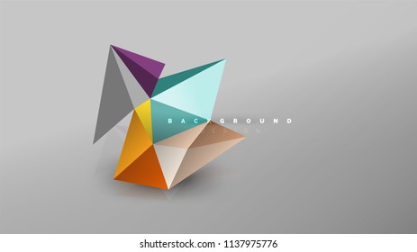 Abstrakter Hintergrund - geometrische Origami-Formzusammensetzung, dreieckiges Low-Poly-Design-Konzept. Farbige, minimalistische Vektorgrafik