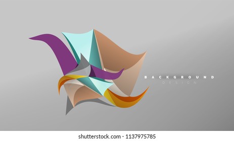 Abstract background - geometric origami style shape composition, triangular low poly design concept. Colorful trendy minimalistic vector illustration