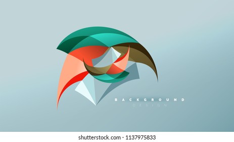 Abstract background - geometric origami style shape composition, triangular low poly design concept. Colorful trendy minimalistic vector illustration