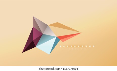Abstrakter Hintergrund - geometrische Origami-Formzusammensetzung, dreieckiges Low-Poly-Design-Konzept. Farbige, minimalistische Vektorgrafik