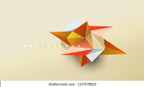 Abstract background - geometric origami style shape composition, triangular low poly design concept. Colorful trendy minimalistic vector illustration
