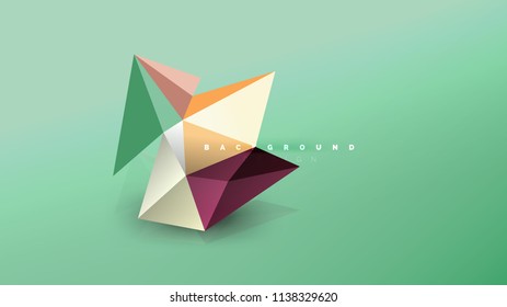 Abstrakter Hintergrund - geometrische Origami-Formzusammensetzung, dreieckiges Low-Poly-Design-Konzept. Farbige, minimalistische Vektorgrafik
