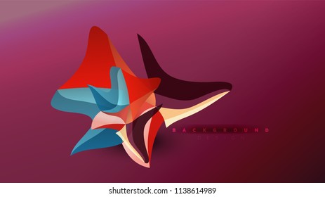 Abstract background - geometric origami style shape composition, triangular low poly design concept. Colorful trendy minimalistic vector illustration