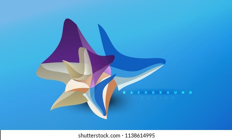 Fondo abstracto - composición de forma de estilo de origami geométrico, concepto de diseño triangular de polos bajos. Ilustración vectorial minimalista de moda colorida