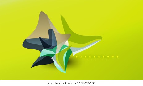 Abstract background - geometric origami style shape composition, triangular low poly design concept. Colorful trendy minimalistic vector illustration
