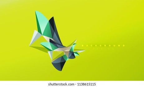 Abstract background - geometric origami style shape composition, triangular low poly design concept. Colorful trendy minimalistic vector illustration