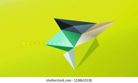 Abstract background - geometric origami style shape composition, triangular low poly design concept. Colorful trendy minimalistic vector illustration