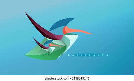 Abstract background - geometric origami style shape composition, triangular low poly design concept. Colorful trendy minimalistic vector illustration