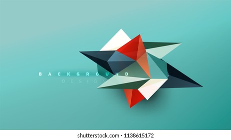Abstract background - geometric origami style shape composition, triangular low poly design concept. Colorful trendy minimalistic vector illustration