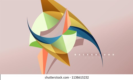 Abstract background - geometric origami style shape composition, triangular low poly design concept. Colorful trendy minimalistic vector illustration