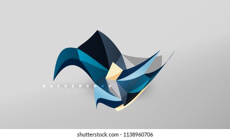 Abstract background - geometric origami style shape composition, triangular low poly design concept. Colorful trendy minimalistic vector illustration