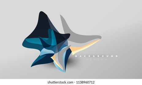 Fondo abstracto - composición de forma de estilo de origami geométrico, concepto de diseño triangular de polos bajos. Ilustración vectorial minimalista de moda colorida