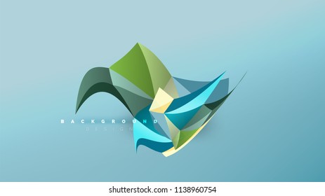 Abstract background - geometric origami style shape composition, triangular low poly design concept. Colorful trendy minimalistic vector illustration