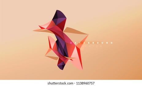 Abstrakter Hintergrund - geometrische Origami-Formzusammensetzung, dreieckiges Low-Poly-Design-Konzept. Farbige, minimalistische Vektorgrafik