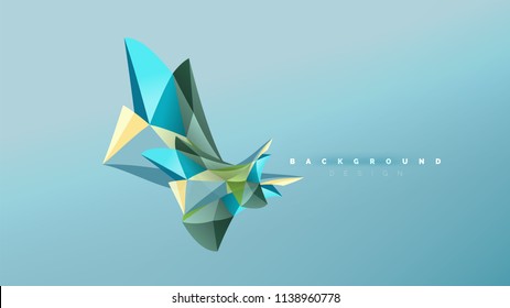Abstract background - geometric origami style shape composition, triangular low poly design concept. Colorful trendy minimalistic vector illustration