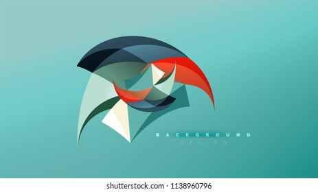 Fondo abstracto - composición de forma de estilo de origami geométrico, concepto de diseño triangular de polos bajos. Ilustración vectorial minimalista de moda colorida