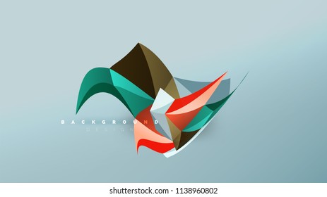 Abstract background - geometric origami style shape composition, triangular low poly design concept. Colorful trendy minimalistic vector illustration