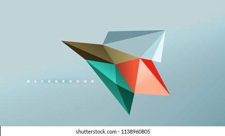 Abstrakter Hintergrund - geometrische Origami-Formzusammensetzung, dreieckiges Low-Poly-Design-Konzept. Farbige, minimalistische Vektorgrafik