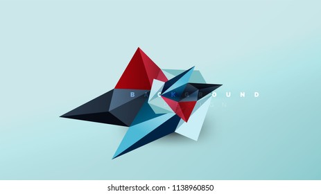 Abstrakter Hintergrund - geometrische Origami-Formzusammensetzung, dreieckiges Low-Poly-Design-Konzept. Farbige, minimalistische Vektorgrafik
