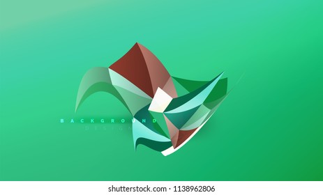 Abstract background - geometric origami style shape composition, triangular low poly design concept. Colorful trendy minimalistic vector illustration