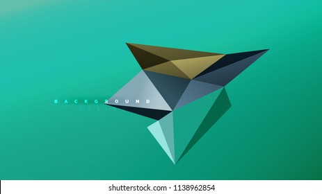 Fondo abstracto - composición de forma de estilo de origami geométrico, concepto de diseño triangular de polos bajos. Ilustración vectorial minimalista de moda colorida