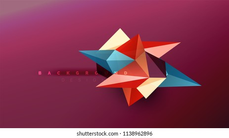 Abstrakter Hintergrund - geometrische Origami-Formzusammensetzung, dreieckiges Low-Poly-Design-Konzept. Farbige, minimalistische Vektorgrafik