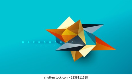 Abstract background - geometric origami style shape composition, triangular low poly design concept. Colorful trendy minimalistic vector illustration