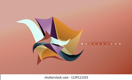 Abstrakter Hintergrund - geometrische Origami-Formzusammensetzung, dreieckiges Low-Poly-Design-Konzept. Farbige, minimalistische Vektorgrafik