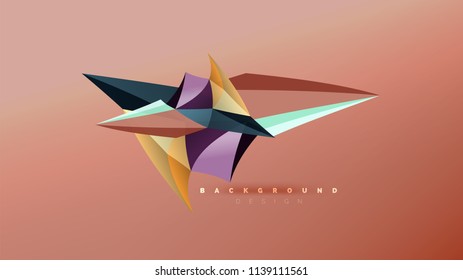Abstract background - geometric origami style shape composition, triangular low poly design concept. Colorful trendy minimalistic vector illustration